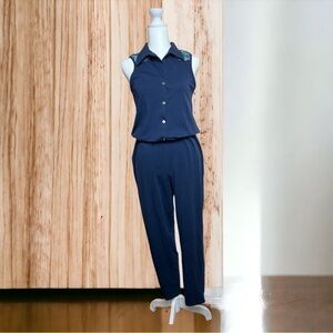 CARMEL women’s sleeveless blue  jumpsuit size 10